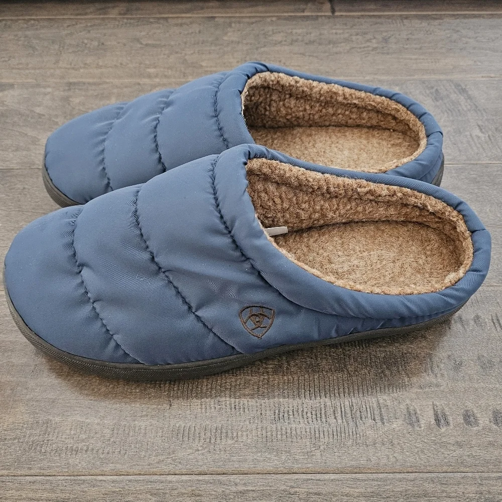 Ariat Blue Quilted Clog Slippers with Comfortable Lining Sz 12